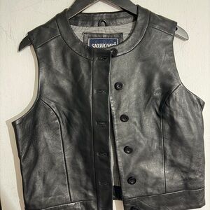 Saguaro west Black Leather Vest